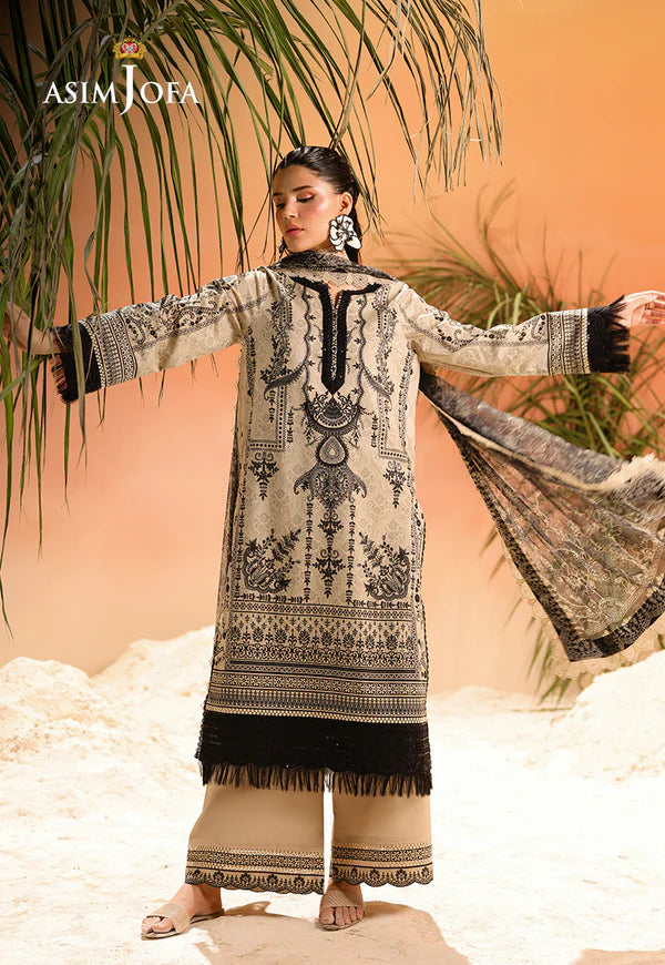 AJUBU-18 Printed Embroidered Lawn 2 Pcs