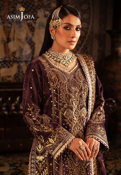 AJMMP-06 EMBROIDERED VELVET 3 PCS STITCHED