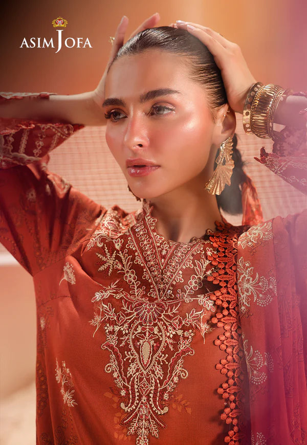 AJUBU-16 Printed Embroidered Lawn 2 Pcs