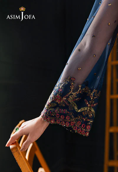 AJLFC-07 EMBROIDERED NET UNSTITCHED 3 PCS