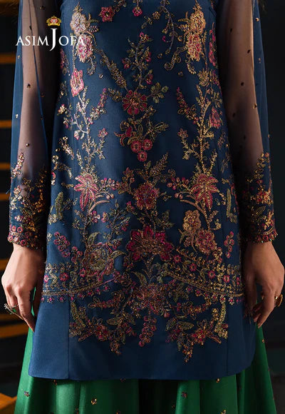 AJLFC-07 EMBROIDERED NET UNSTITCHED 3 PCS