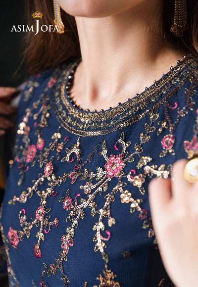 AJLFC-07 EMBROIDERED NET UNSTITCHED 3 PCS