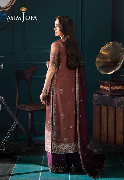 AJLFC-08 EMBROIDERED JAVERIA NET UNSTITCHED 3 PCS