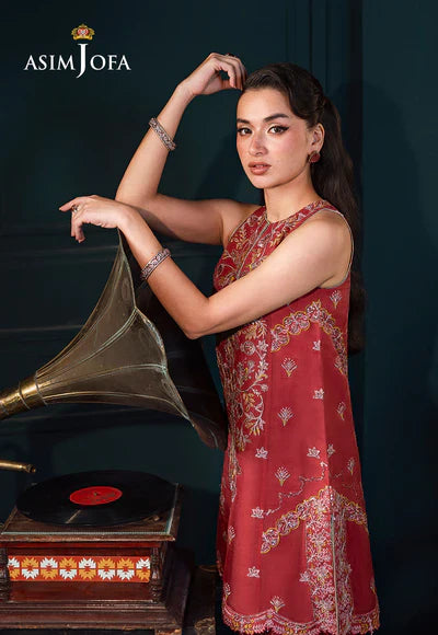 AJLFC-06 EMBROIDERED ORGANZA UNSTITCHED 3 PCS