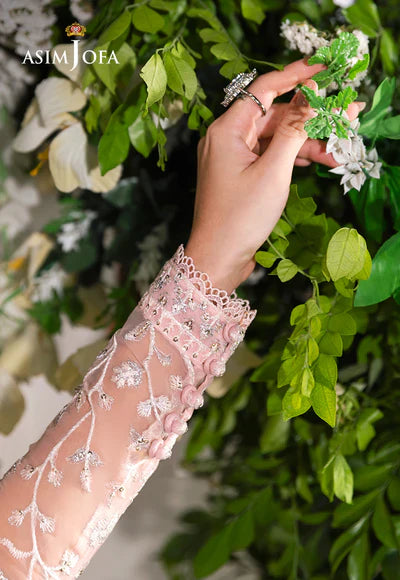 AJLFC-02 EMBROIDERED ORGANZA UNSTITCHED 2 PCS