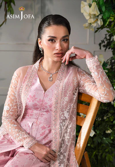 AJLFC-02 EMBROIDERED ORGANZA UNSTITCHED 2 PCS