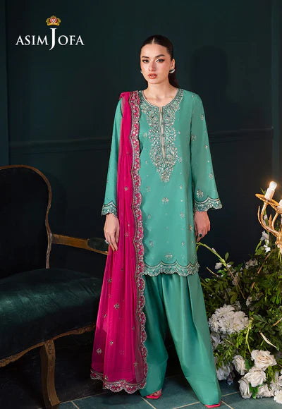 AJLFC-04 EMBROIDERED RAW SILK UNSTITCHED 3 PCS