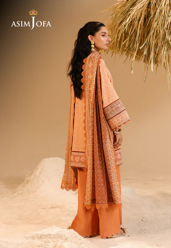 AJUBU-10 Printed Embroidered Lawn 2 Pcs