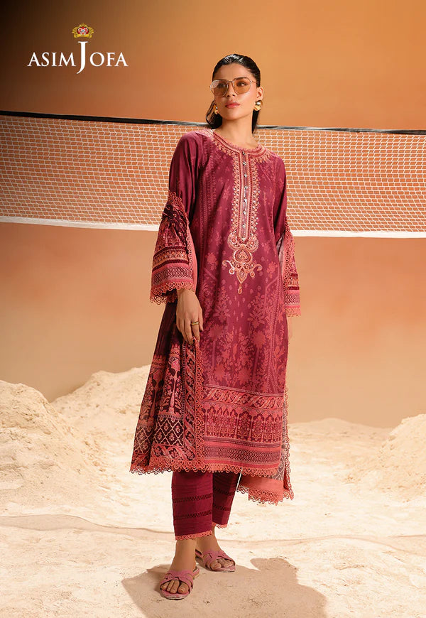 AJUBU-16 Printed Embroidered Lawn 2 Pcs