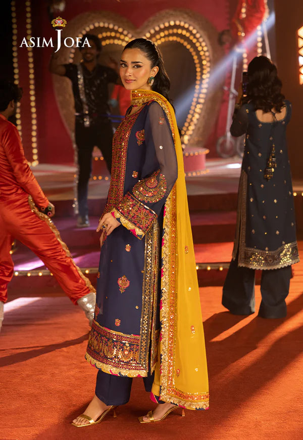 AJLF-16 EMBROIDERED CHIFFON 3 PCS