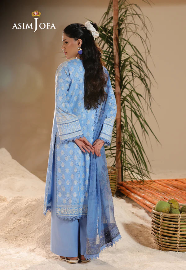 AJUBU-19 Printed Embroidered Lawn 2 Pcs