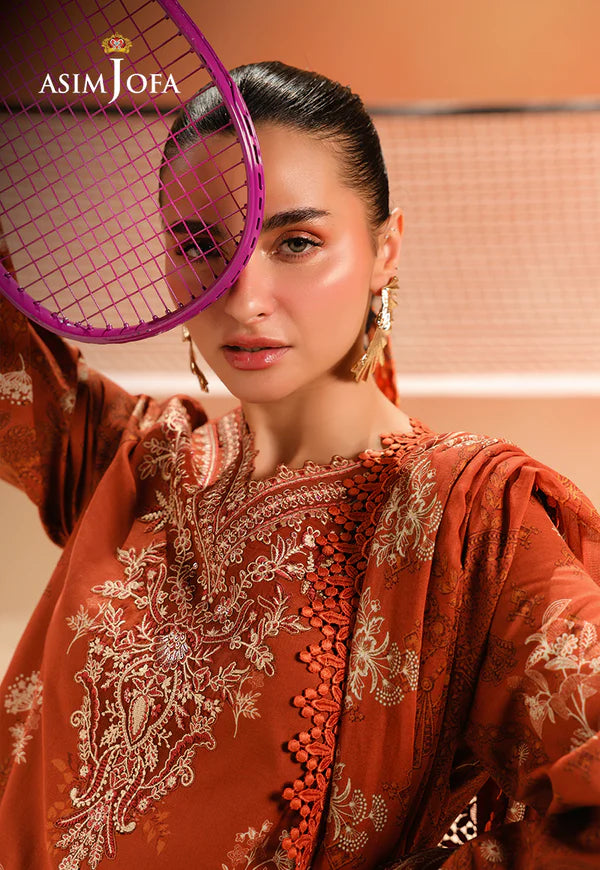 AJUBU-16 Printed Embroidered Lawn 2 Pcs