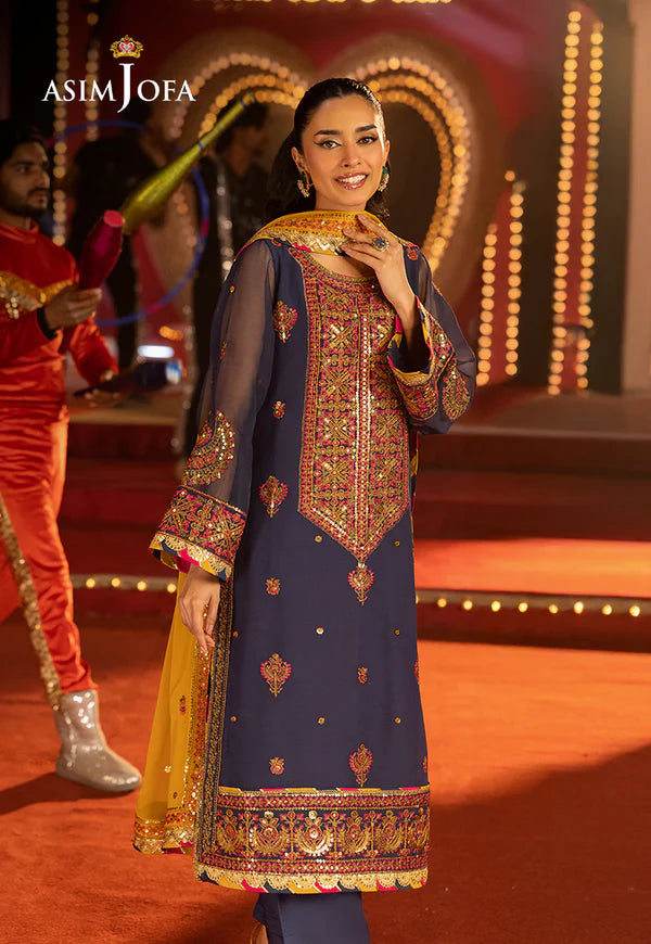 AJLF-16 EMBROIDERED CHIFFON 3 PCS