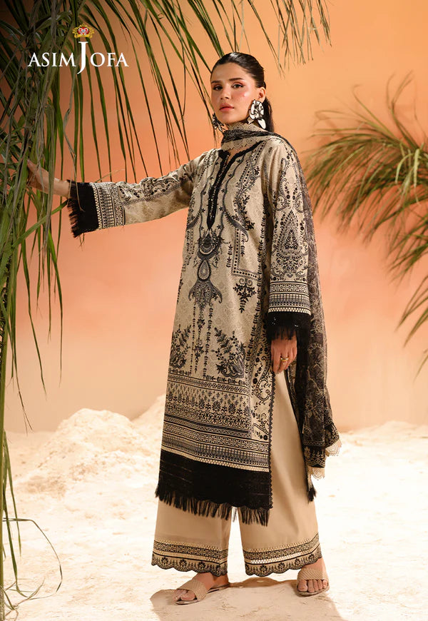 AJUBU-18 Printed Embroidered Lawn 2 Pcs