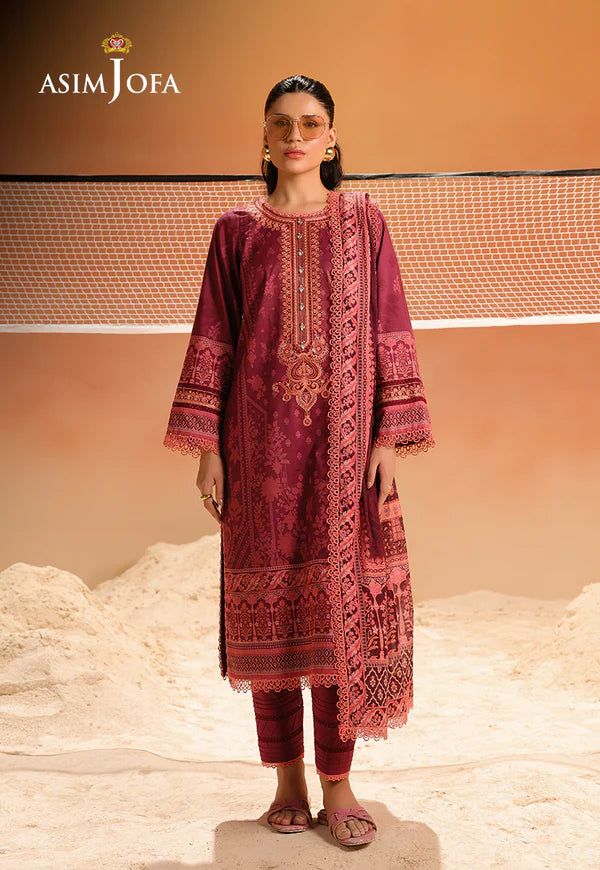 AJUBU-16 Printed Embroidered Lawn 2 Pcs