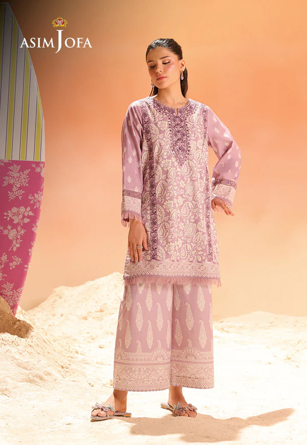 AJUBU-10 Printed Embroidered Lawn 2 Pcs
