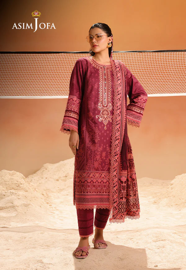 AJUBU-16 Printed Embroidered Lawn 2 Pcs