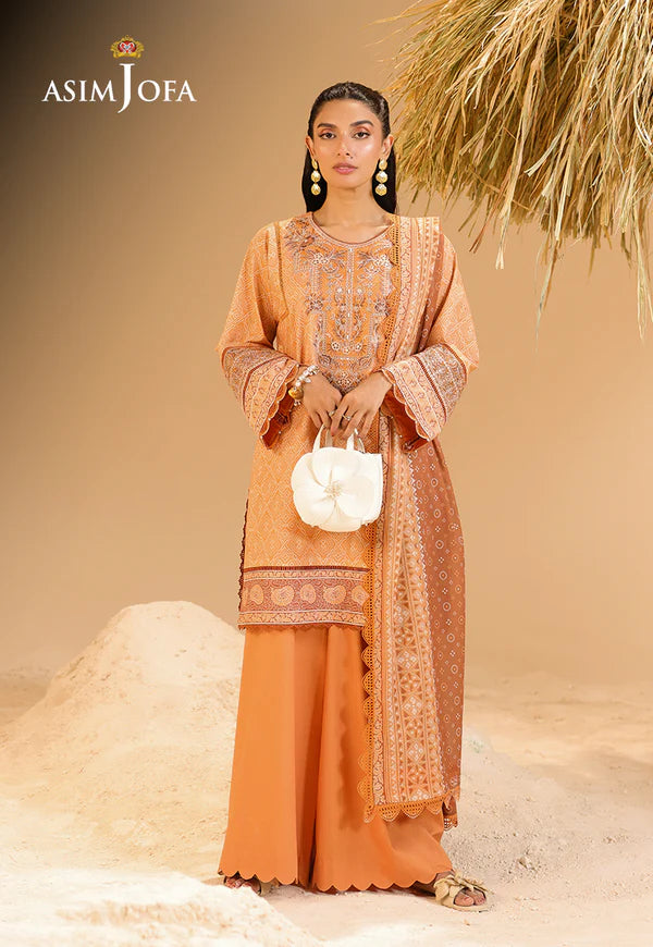 AJUBU-10 Printed Embroidered Lawn 2 Pcs