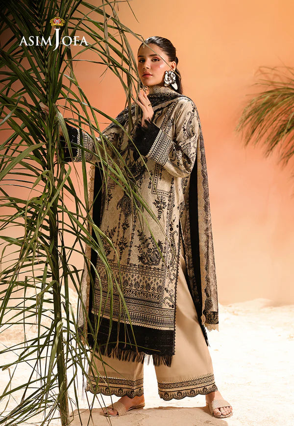 AJUBU-18 Printed Embroidered Lawn 2 Pcs