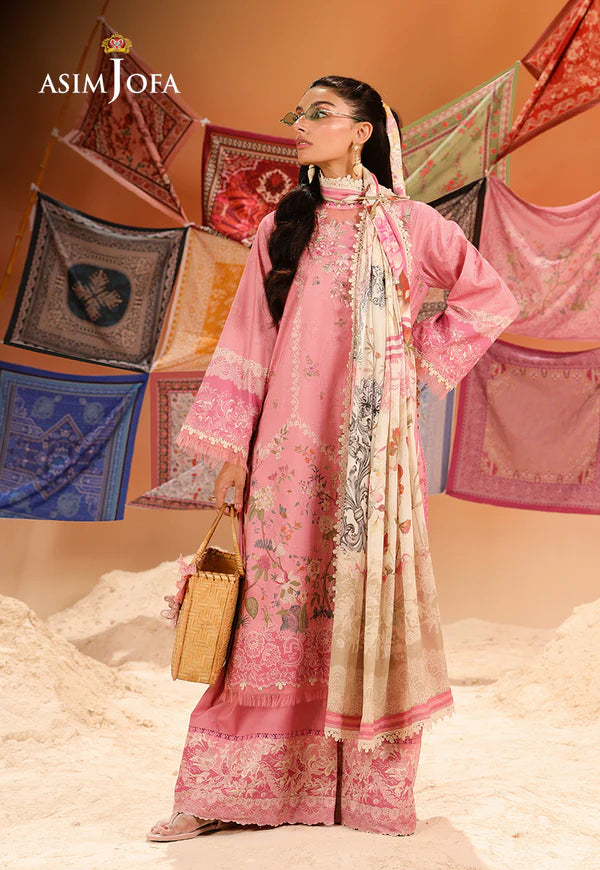 AJUBU-17 Printed Embroidered Lawn 2 Pcs