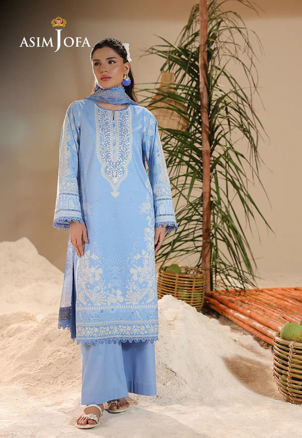 AJUBU-19 Printed Embroidered Lawn 2 Pcs