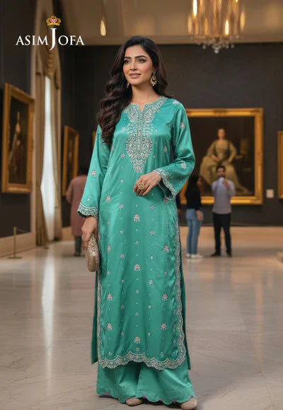 AJLFC-04 EMBROIDERED RAW SILK UNSTITCHED 3 PCS