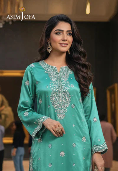 AJLFC-04 EMBROIDERED RAW SILK UNSTITCHED 3 PCS