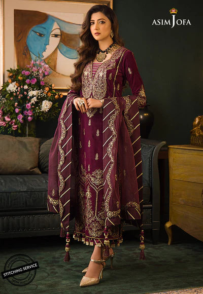 AJMR-05 EMBROIDERED VELVET 3 PCS