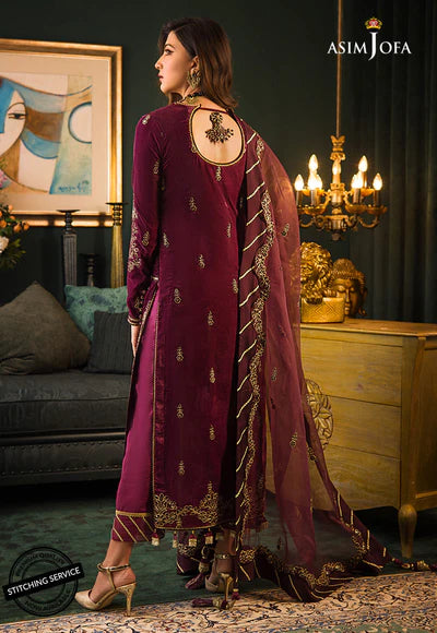 AJMR-05 EMBROIDERED VELVET 3 PCS