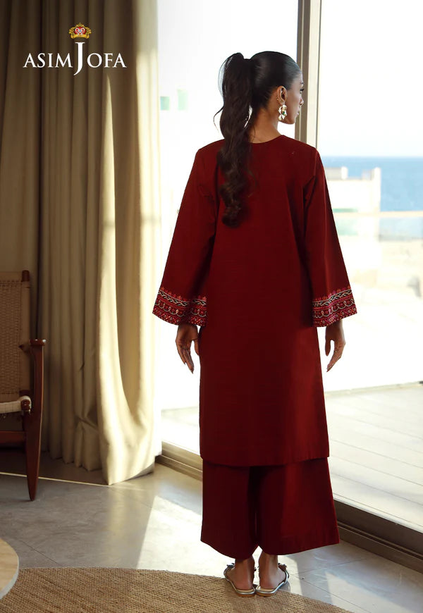 AJPB-136 EMBROIDERED SLUB RIB LAWN 2 PCS