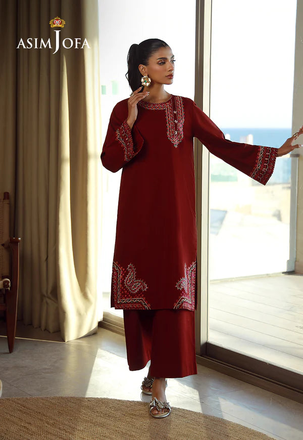 AJPB-136 EMBROIDERED SLUB RIB LAWN 2 PCS