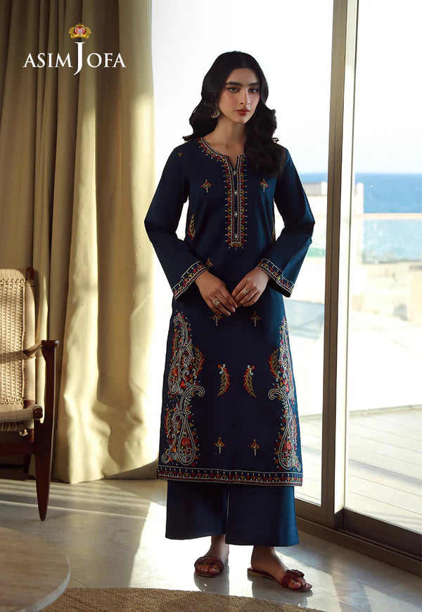 AJPB-145 EMBROIDERED SLUB RIB LAWN 2 PCS