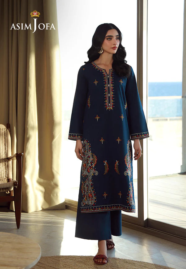 AJPB-145 EMBROIDERED SLUB RIB LAWN 2 PCS