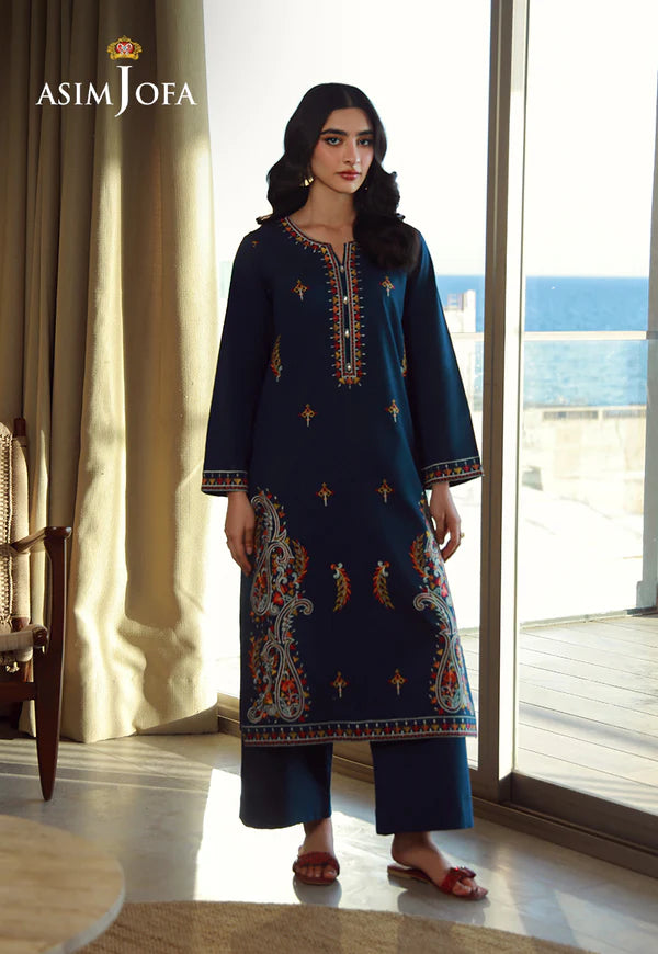 AJPB-145 EMBROIDERED SLUB RIB LAWN 2 PCS