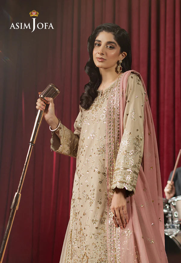 AJPF-24 EMBROIDERED SPUN RAW SILK 3 PCS