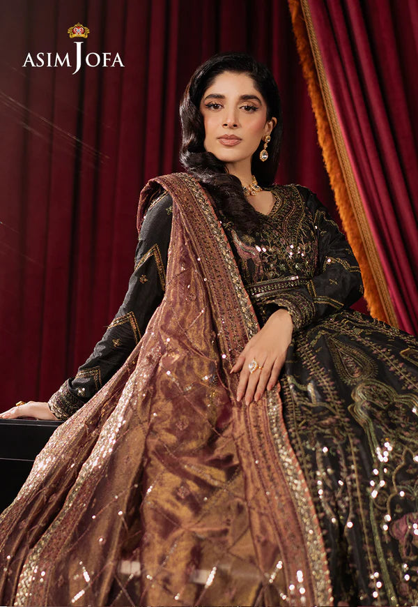 AJPF-38 EMBROIDERED SHIMMER SILK 3 PCS