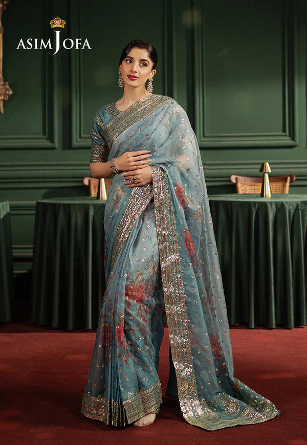 AJPF-27 PRINTED EMBROIDERED SAREE 2 PCS
