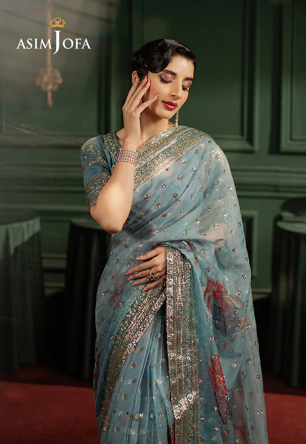 AJPF-27 PRINTED EMBROIDERED SAREE 2 PCS