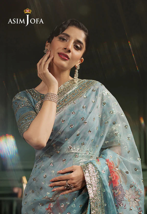 AJPF-27 PRINTED EMBROIDERED SAREE 2 PCS