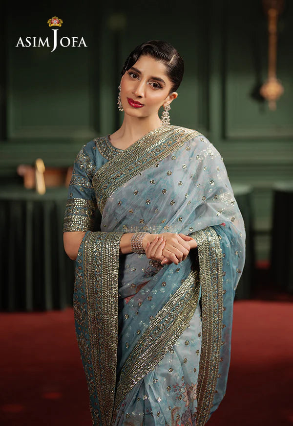 AJPF-27 PRINTED EMBROIDERED SAREE 2 PCS