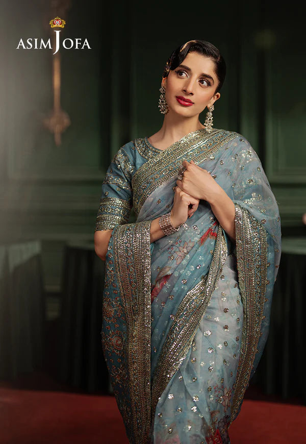 AJPF-27 PRINTED EMBROIDERED SAREE 2 PCS