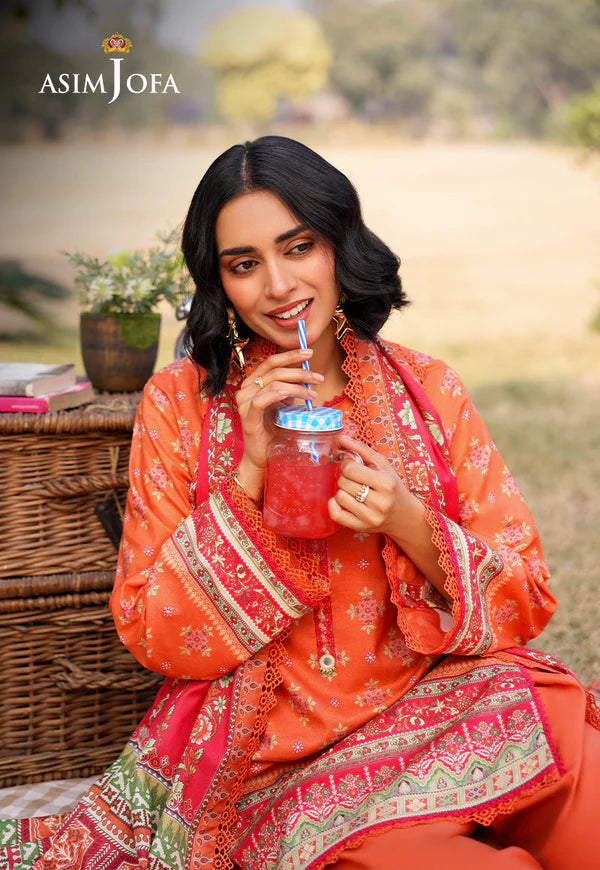 AJUUB-08 Printed Lawn 3 Pcs