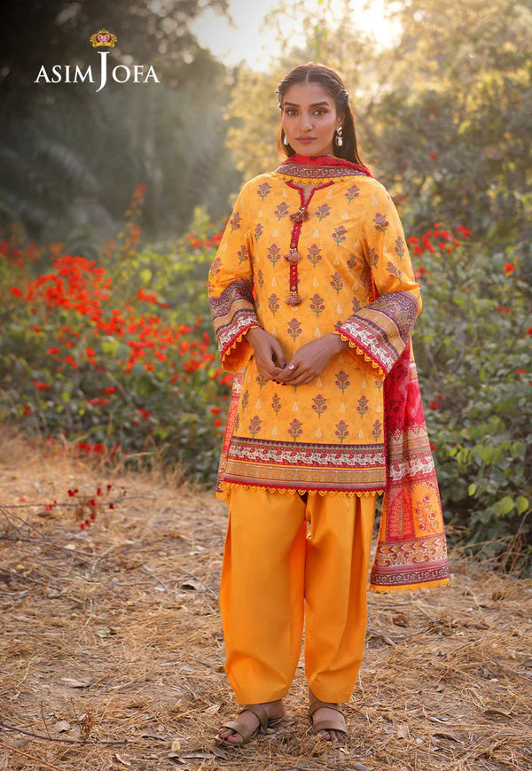 AJUUB-06 Printed Lawn 3 Pcs