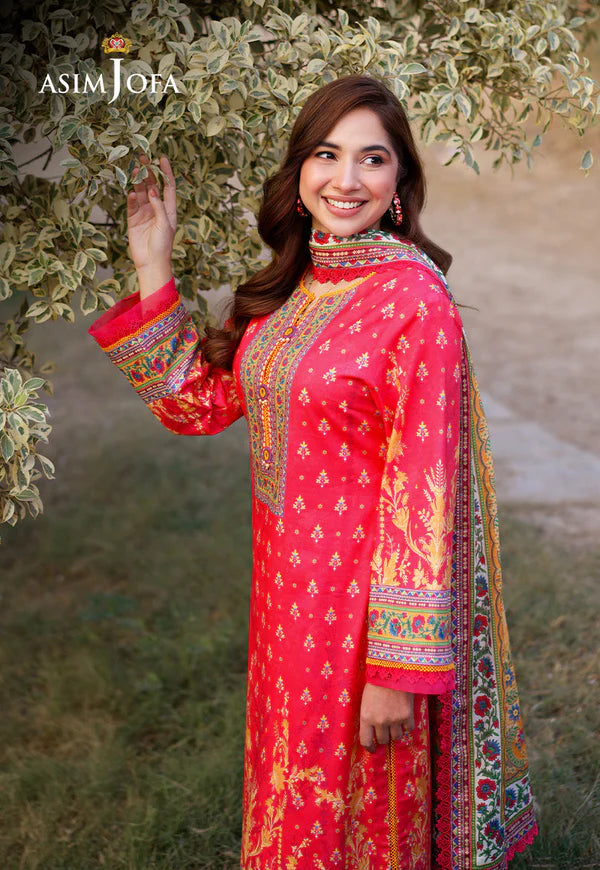 AJUUB-16 Printed Lawn 3 Pcs