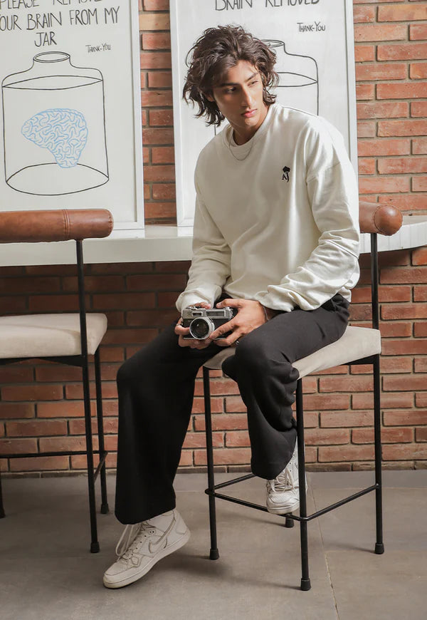 AJWET-06 UNISEX OFF-WHITE OVERSIZED SWEATER 1 PC