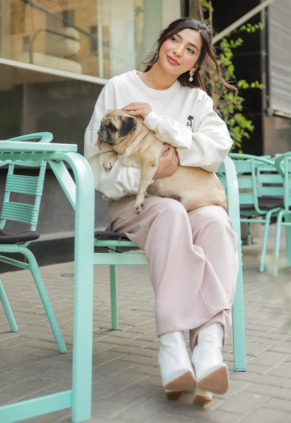 AJWET-06 UNISEX OFF-WHITE OVERSIZED SWEATER 1 PC