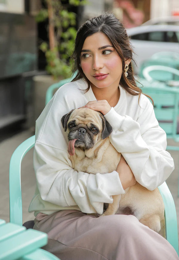 AJWET-06 UNISEX OFF-WHITE OVERSIZED SWEATER 1 PC