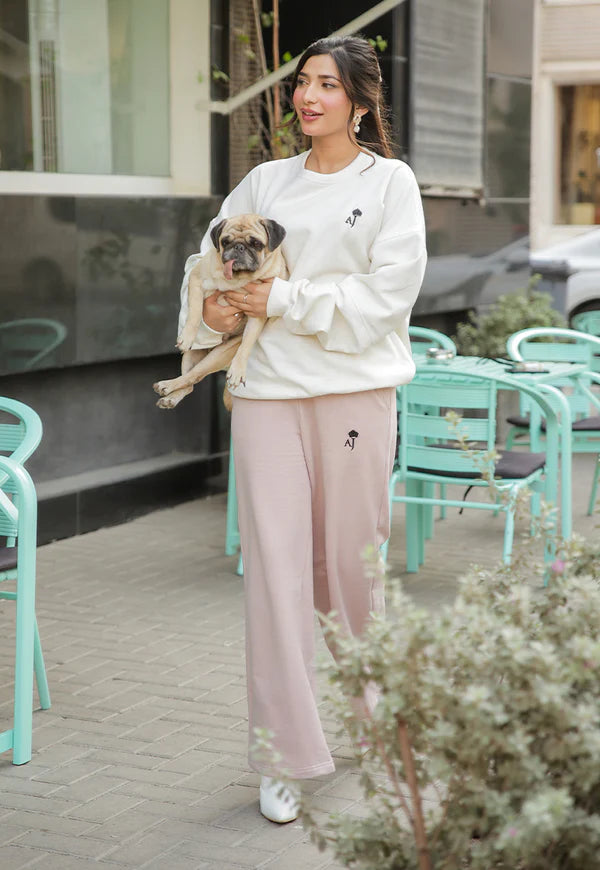 AJWET-06 UNISEX OFF-WHITE OVERSIZED SWEATER 1 PC