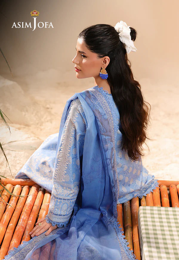 AJUBU-19 Printed Embroidered Lawn 2 Pcs