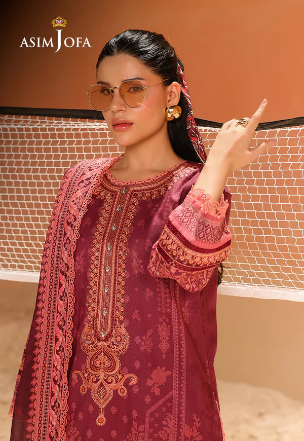 AJUBU-16 Printed Embroidered Lawn 2 Pcs